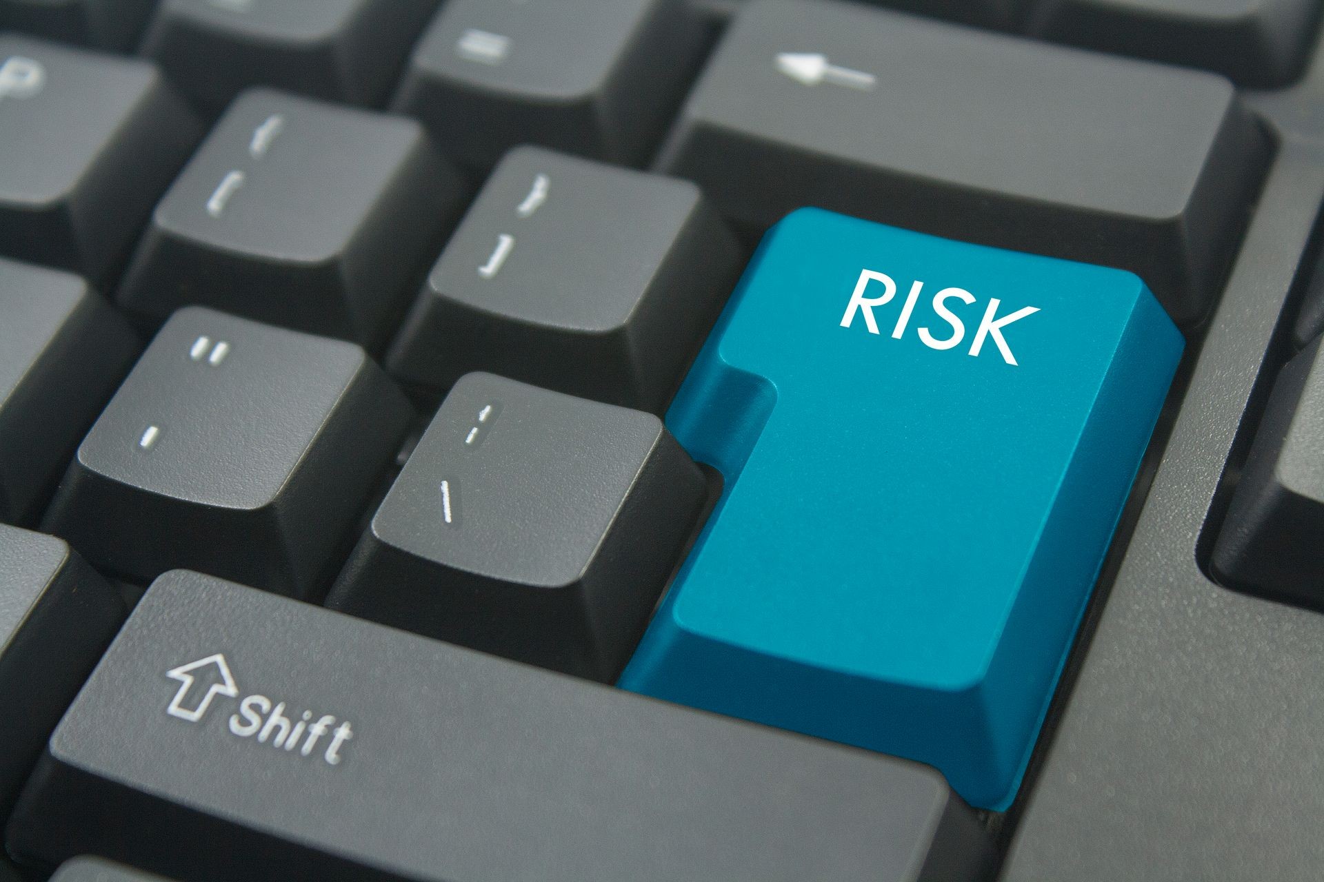 blue risk keyboard button